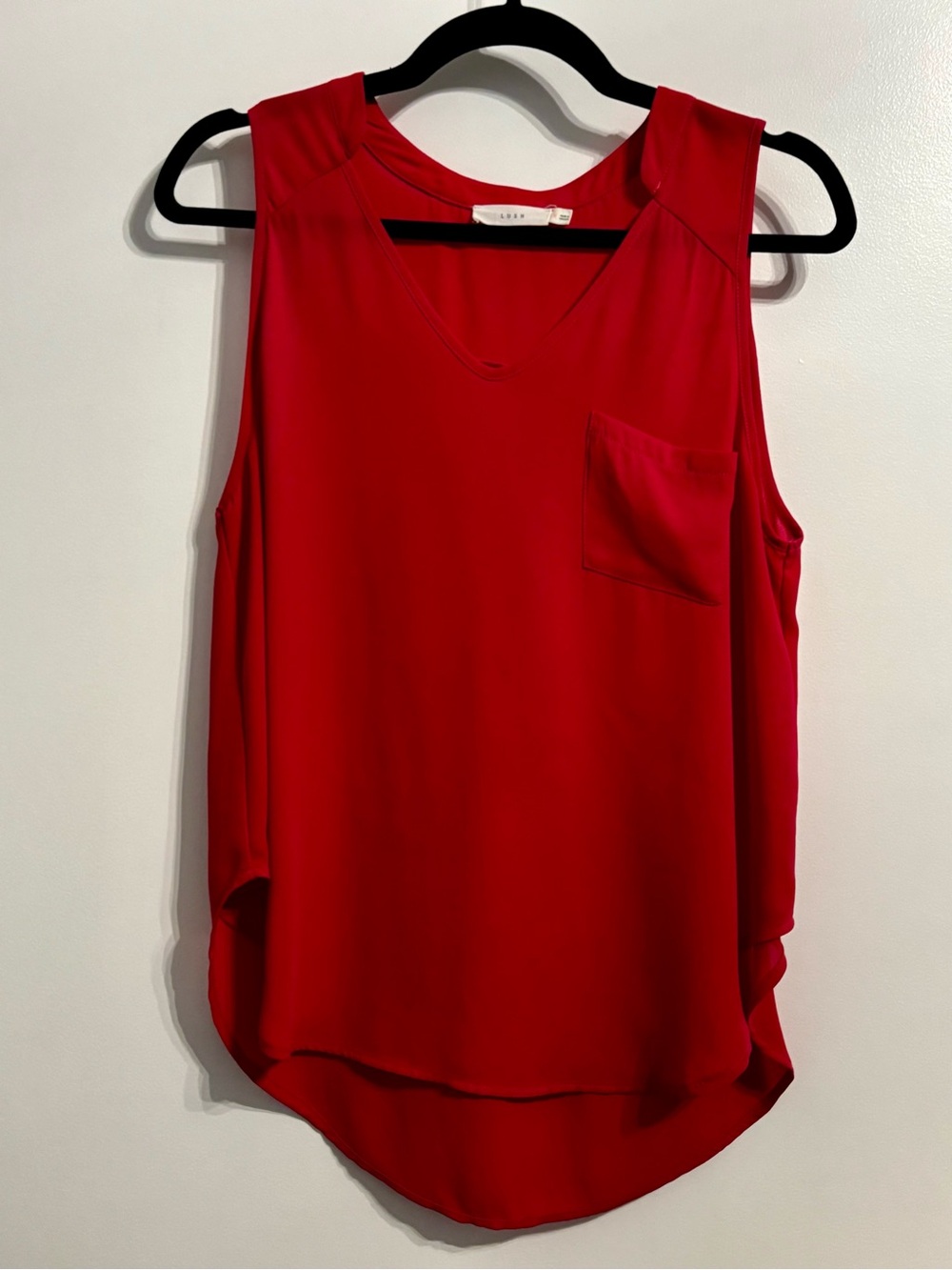 Lush Red V-Neck Sleeveless Pocket Camisole